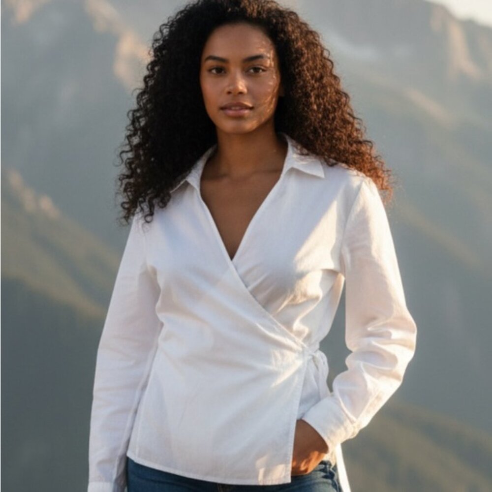 Ralph Lauren white wrap shirt Size S